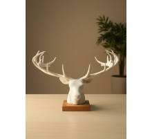 Dekoratif Geyik Başı Heykel 25 cm Modern Minimal Tasarım