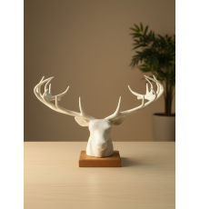 Dekoratif Geyik Başı Heykel 25 cm Modern Minimal Tasarım