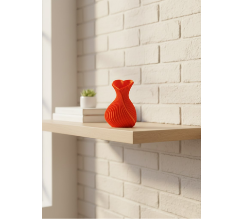 Kalpli Turuncu Dekoratif Vazo 11 cm Modern Şık Masaüstü Aksesuar