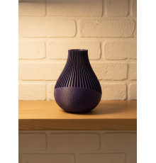 Mor Çizgili Dekoratif Vazo 11 cm Modern Tasarım Aksesuar
