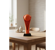 Turuncu Kupa 23cm Basketbol Temalı Dekoratif Ödül Biblosu