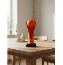 Turuncu Kupa 23cm Basketbol Temalı Dekoratif Ödül Biblosu