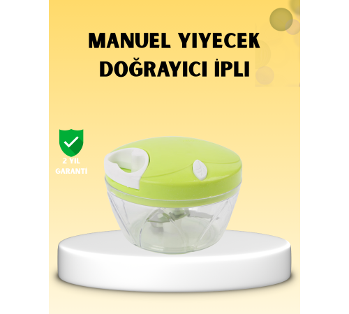 Manuel Yiyecek Doğrayıcı İpli Hızlı Pratik Sebze Kıyıcı
