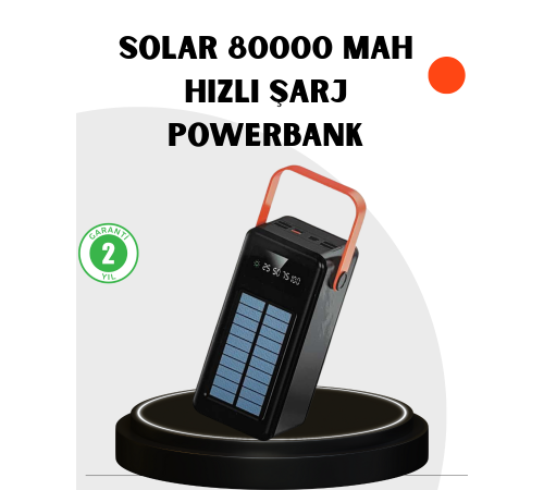 Powerbank Hızlı Şarj Solar Güneş Enerjili Çok Girişli