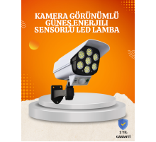 Solar Şarjlı Hareket Sensörlü LED Dış Mekan Lambası Kamera Tasarımlı Güvenlik Işığı