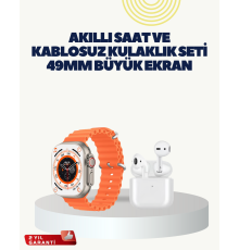 Watch 9 Max Akıllı Saat Kulaklık Seti Sağlık Takipli 45 mm Geniş Ekran
