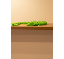 Hareketli Yeşil Ejderha Figür Uzun Gövdeli Koleksiyonluk Tasarım