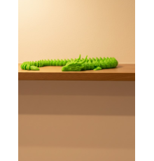 Hareketli Yeşil Ejderha Figür Uzun Gövdeli Koleksiyonluk Tasarım