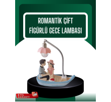 El Ele Tutuşan Çift Figürlü Dekoratif Gece Lambası Romantik Tasarım