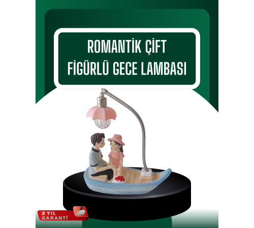 El Ele Tutuşan Çift Figürlü Dekoratif Gece Lambası Romantik Tasarım