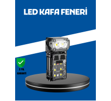 Şarjlı LED Kafa Lambası Manyetik Klipsli El Sensörlü Çok Fonksiyonlu