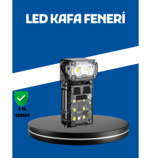 Şarjlı LED Kafa Lambası Manyetik Klipsli El Sensörlü Çok Fonksiyonlu