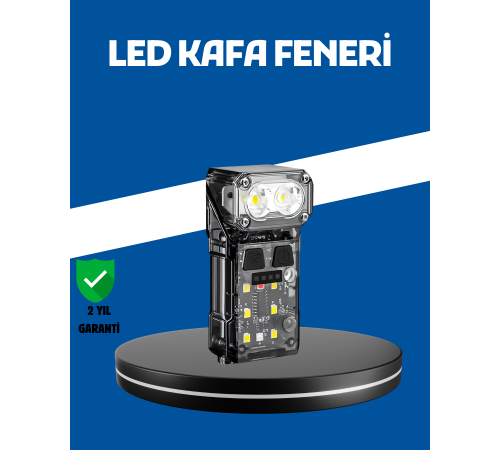 Şarjlı LED Kafa Lambası Manyetik Klipsli El Sensörlü Çok Fonksiyonlu