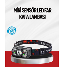 Sensörlü LED Kafa Lambası Kırmızı Beyaz Işık Ayarlanabilir