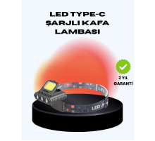COB + XPE LED Kafa Feneri 800 Lumen USB Type C Şarjlı Çok Modlu