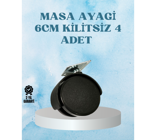 Kilitsiz Mobilya Tekerleği 6 cm 4 Adet Dayanıklı Tasarım