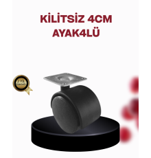 4 cm Döner Ayak Kilitsiz 4 Adet Mobilya ve Sehpa Ayağı