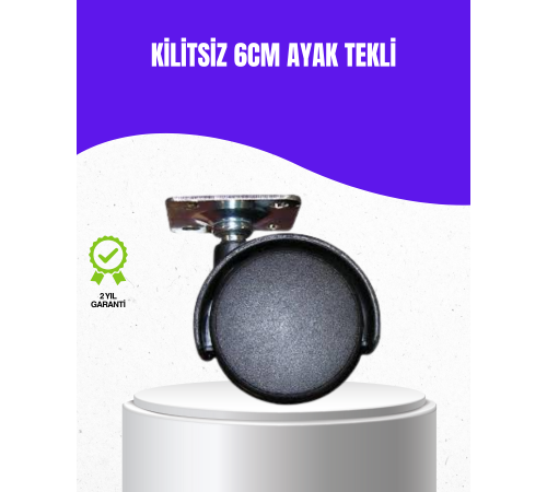6 cm Kilitsiz Masa Ayağı Tekli Döner Tekerlek