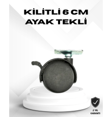 Kilitli 6 cm Masa Ayağı Tekli Döner Tekerlek