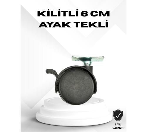 Kilitli 6 cm Masa Ayağı Tekli Döner Tekerlek