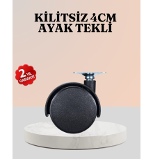 4 cm Çap Kilitsiz Tekerlek Ayağı Tekli Hafif Mobilyalar İçin