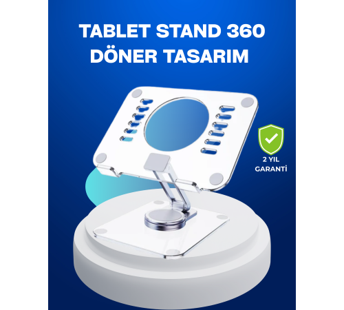 Katlanabilir Tablet Standı Ayarlanabilir Kaymaz Şeffaf Tasarım