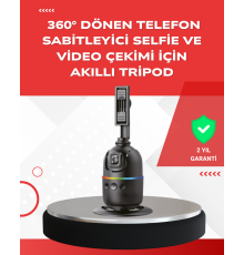 Yapay Zeka Destekli Yüz Takip Özellikli 360 Derece Dönen Masaüstü Telefon Sabitleyici
