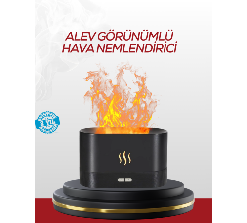 LED Işıklı Buhar Makinesi Alev Efektli Kumandalı Oda Nemlendirici