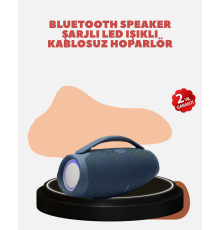 Renkli LED Efektli Suya Dayanıklı Taşınabilir Kablosuz Hoparlör