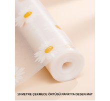 10 Metre Papatya Desenli Yapışmaz Kaydırmaz Çekmece Örtüsü