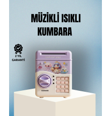 Işıklı Sesli Şifreli Otomatik Para Çeken Kumbara Mor
