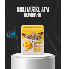 Sarı Renk Otomatik Para Çeken Şifreli Çocuk Kumbarası