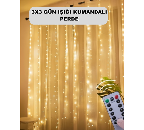 Uzaktan Kumandalı Perde Tipi Günışığı Peri Led Işık Dekorasyon