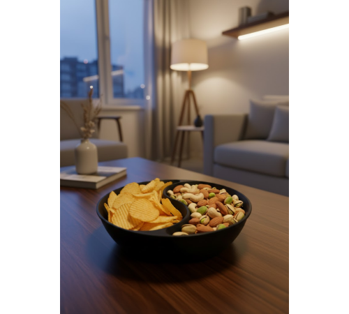 Dekoratif Siyah Çerezlik Kase 4’lü Set 3x12 cm