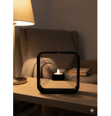 Kare Askılı Mumluk Duvara Asılan Şık Dekoratif Mumluk 16×16 cm