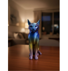 Rainbow Renkli Kedi Biblosu Dekoratif Masa ve Raf Süsü