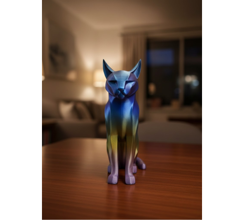 Rainbow Renkli Kedi Biblosu Dekoratif Masa ve Raf Süsü