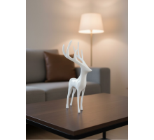 Beyaz Dekoratif Geyik Figürü Şık Ev Aksesuarı