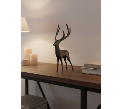 Gri Geyik Biblo Minimal Tasarım Şık Ev Aksesuarı