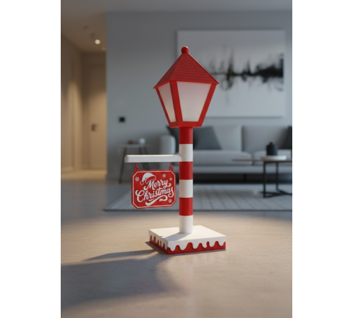 Noel Temalı Tabelalı Lamba Dekoratif Aydınlatma Yılbaşı Süsü