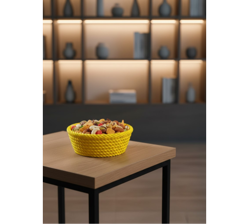 Yuvarlak Çerezlik Sarı Şık Tasarım ve Kompakt Boyut