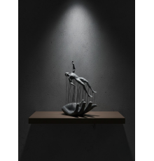 Gri El İnsan Figürü Minimal ve Anlamlı Dekoratif Biblo Modern Ev Dekorasyonu