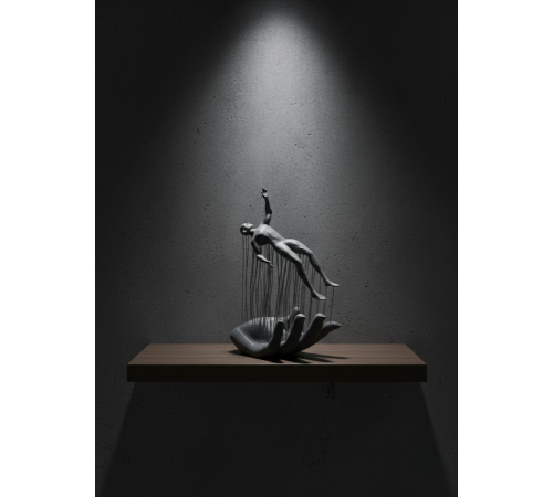 Gri El İnsan Figürü Minimal ve Anlamlı Dekoratif Biblo Modern Ev Dekorasyonu