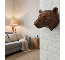 Ayı Başı Duvar Dekoru Modern Asılabilir Heykel 25x19 cm