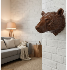 Ayı Başı Duvar Dekoru Modern Asılabilir Heykel 25x19 cm