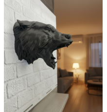 3D Siyah Ayı Başı Duvar Süsü Özel Tasarım Dekoratif Heykel 25x19 cm