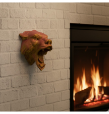 Gold Kırmızı Jaguar Duvar Dekoru Asılabilir Hediyelik 3D Heykel 20x16 cm