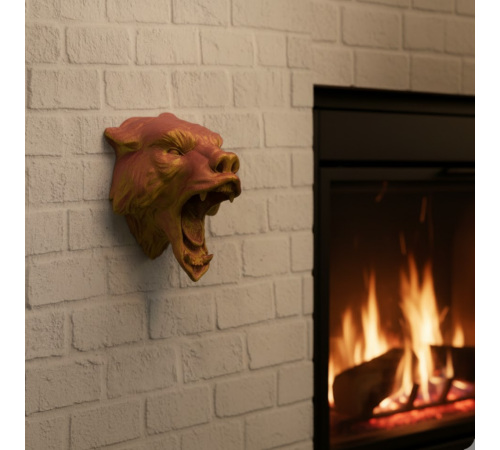 Gold Kırmızı Jaguar Duvar Dekoru Asılabilir Hediyelik 3D Heykel 20x16 cm