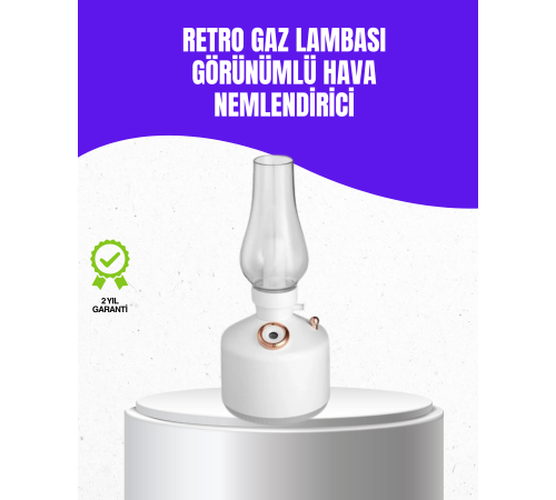 Retro Gaz Lambası Görünümlü Ledli Buhar Püskürtücü Aroma Difüzör