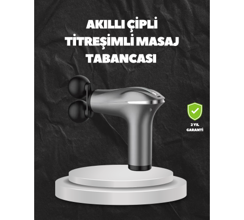 4 Başlıklı Şarjlı Masaj Tabancası Bel Sırt Boyun Bacak Kas Rahatlatıcı